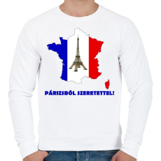 PRINTFASHION Párizsból szeretettel! - Férfi pulóver - Fehér