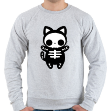 PRINTFASHION páros póló - csontváz cica - Férfi pulóver - Sport szürke férfi pulóver, kardigán