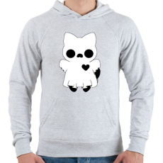 PRINTFASHION páros póló - szellem cica - Férfi kapucnis pulóver - Sport szürke