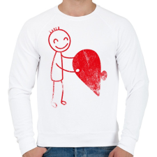 PRINTFASHION Páros szív puzzle 1 - Férfi pulóver - Fehér női pulóver, kardigán