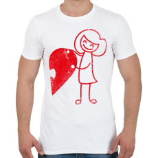 PRINTFASHION Páros szív puzzle 2 - Férfi póló - Fehér