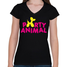 PRINTFASHION Partiállat - Női V-nyakú póló - Fekete női póló