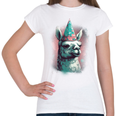 PRINTFASHION Party láma - Női póló - Fehér