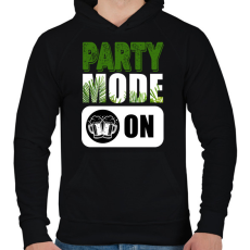 PRINTFASHION Party Mode ON - Férfi kapucnis pulóver - Fekete
