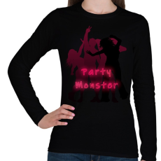 PRINTFASHION party monster - Női hosszú ujjú póló - Fekete