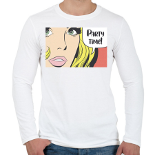 PRINTFASHION Party time! - Pop art - Férfi hosszú ujjú póló - Fehér férfi póló