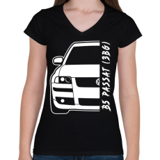 PRINTFASHION Passat B5 3BG - Női V-nyakú póló - Fekete