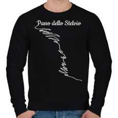 PRINTFASHION Passo dello Stelvio - Férfi pulóver - Fekete