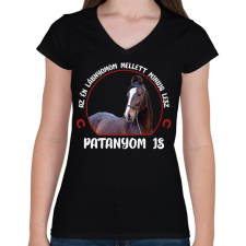 PRINTFASHION Patanyom - Női V-nyakú póló - Fekete női póló