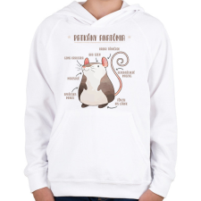 PRINTFASHION Patkány anatómia - Gyerek kapucnis pulóver - Fehér gyerek pulóver, kardigán