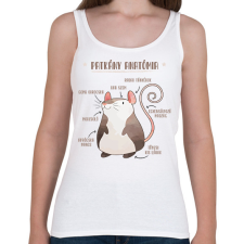 PRINTFASHION Patkány anatómia - Női atléta - Fehér női trikó