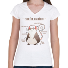 PRINTFASHION Patkány anatómia - Női V-nyakú póló - Fehér női póló