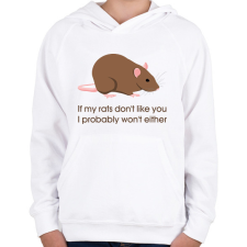 PRINTFASHION Patkány - Gyerek kapucnis pulóver - Fehér gyerek pulóver, kardigán