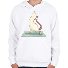 PRINTFASHION Patkány jóga - Gyerek kapucnis pulóver - Fehér