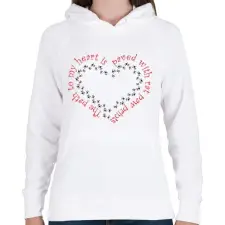 PRINTFASHION Patkány mancsnyomok - Női kapucnis pulóver - Fehér női pulóver, kardigán