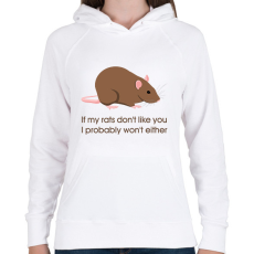 PRINTFASHION Patkány - Női kapucnis pulóver - Fehér