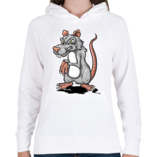 PRINTFASHION patkány - Női kapucnis pulóver - Fehér női pulóver, kardigán