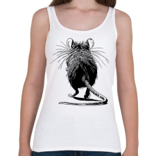 PRINTFASHION Patkány rajz - Női atléta - Fehér női trikó