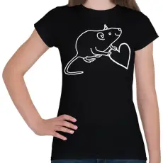 PRINTFASHION Patkány szerelem - Női póló - Fekete