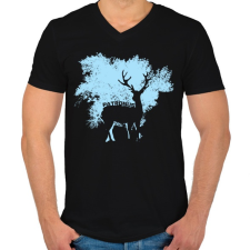 PRINTFASHION Patrónus - Férfi V-nyakú póló - Fekete férfi póló