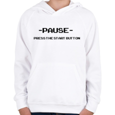 PRINTFASHION Pause - Gyerek kapucnis pulóver - Fehér