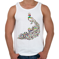 PRINTFASHION Páva - Férfi atléta - Fehér atléta, trikó