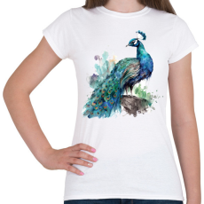 PRINTFASHION páva - Női póló - Fehér