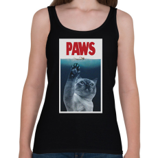 PRINTFASHION PAWS cápa macska - Női atléta - Fekete