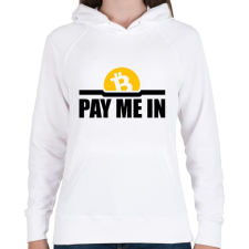 PRINTFASHION Pay-me-in - Női kapucnis pulóver - Fehér női pulóver, kardigán
