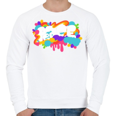 PRINTFASHION Peace - Férfi pulóver - Fehér