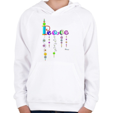 PRINTFASHION Peace - Gyerek kapucnis pulóver - Fehér
