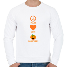 PRINTFASHION Peace Love Halloween - Férfi pulóver - Fehér férfi pulóver, kardigán