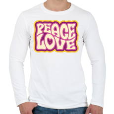 PRINTFASHION Peace, Love - Hippie - Férfi hosszú ujjú póló - Fehér