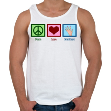 PRINTFASHION Peace Love Manicure - Férfi atléta - Fehér atléta, trikó