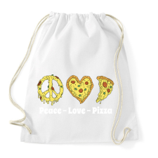 PRINTFASHION Peace, love, pizza - Sportzsák, Tornazsák - Fehér tornazsák