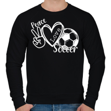 PRINTFASHION Peace love soccer - Férfi pulóver - Fekete férfi pulóver, kardigán