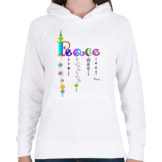 PRINTFASHION Peace - Női kapucnis pulóver - Fehér