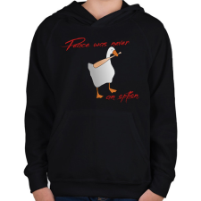 PRINTFASHION Peace was never an option - Gyerek kapucnis pulóver - Fekete gyerek pulóver, kardigán