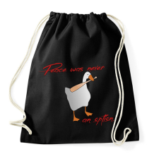 PRINTFASHION Peace was never an option - Sportzsák, Tornazsák - Fekete tornazsák