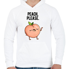 PRINTFASHION Peach Please - Férfi kapucnis pulóver - Fehér férfi pulóver, kardigán