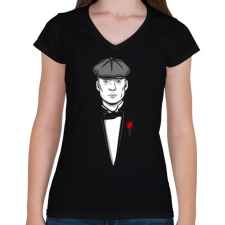 PRINTFASHION Peaky Blinders - Női V-nyakú póló - Fekete női póló
