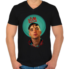 PRINTFASHION Peaky Blinders vezér - Férfi V-nyakú póló - Fekete férfi póló