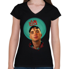 PRINTFASHION Peaky Blinders vezér - Női V-nyakú póló - Fekete
