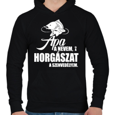 PRINTFASHION Peca Fehér - Férfi kapucnis pulóver - Fekete férfi pulóver, kardigán