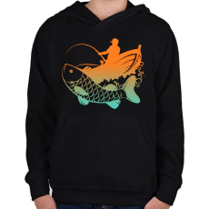 PRINTFASHION pecás - Gyerek kapucnis pulóver - Fekete