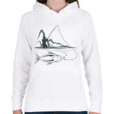 PRINTFASHION pecás - Női kapucnis pulóver - Fehér női pulóver, kardigán