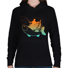 PRINTFASHION pecás - Női kapucnis pulóver - Fekete női pulóver, kardigán