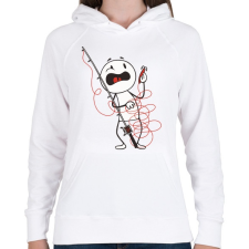 PRINTFASHION Pecás_Rajztábla 1 - Női kapucnis pulóver - Fehér női pulóver, kardigán