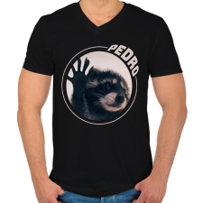 PRINTFASHION Pedro Pedro - Férfi V-nyakú póló - Fekete férfi póló