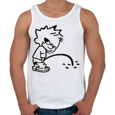 PRINTFASHION pee boy - Férfi atléta - Fehér atléta, trikó